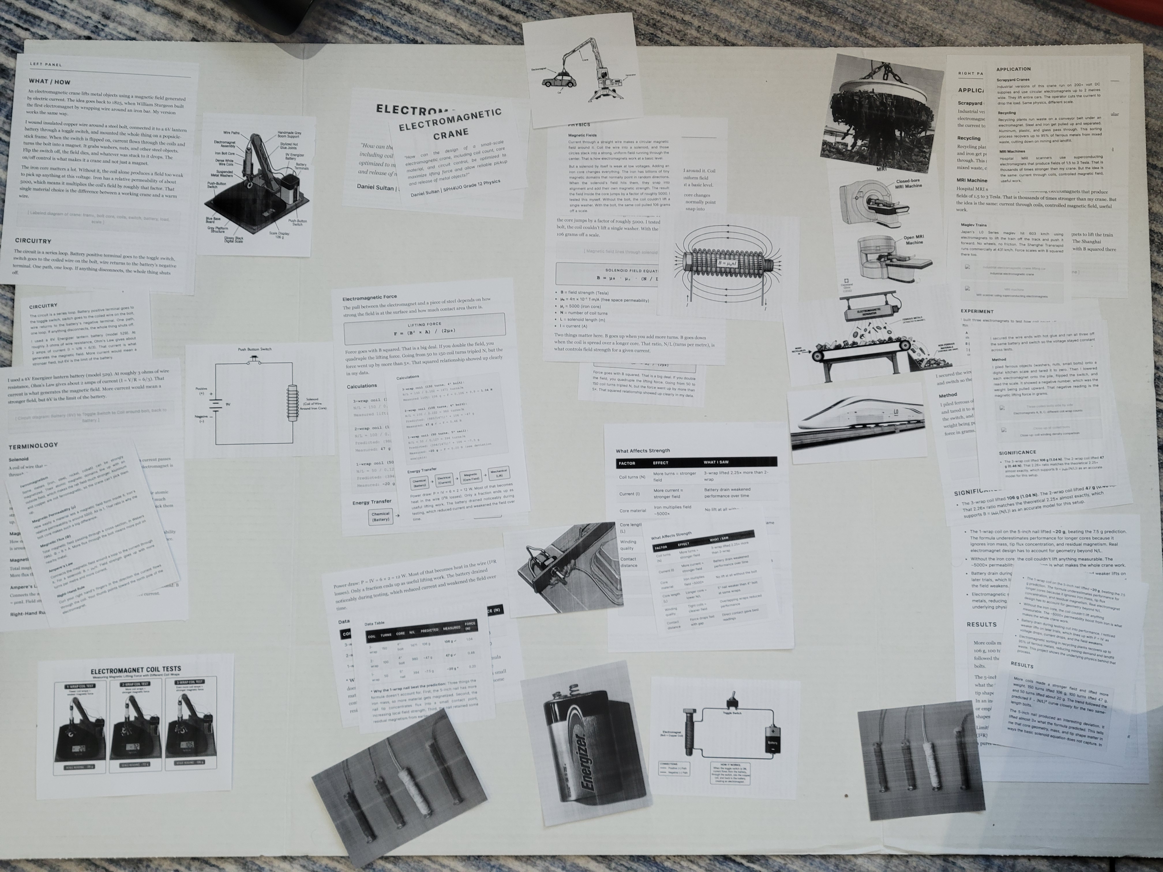 Printed electromagnetic crane project trifold